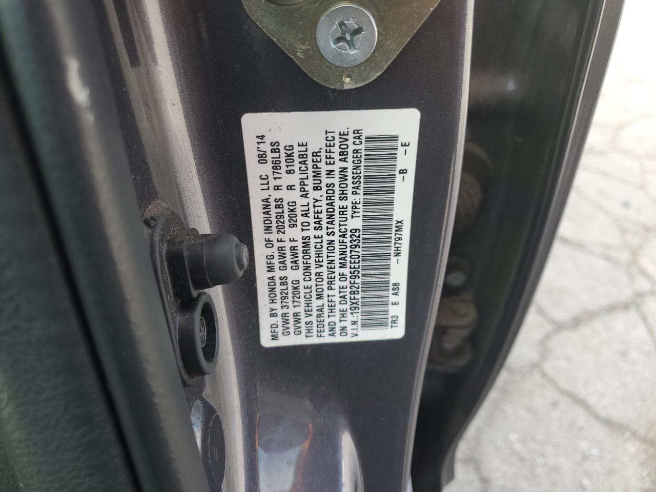 2014 Honda Civic Exl VIN: 19XFB2F95EE079329 Lot: 65159435