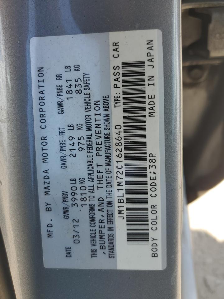 2012 Mazda 3 I VIN: JM1BL1M72C1628640 Lot: 64966205