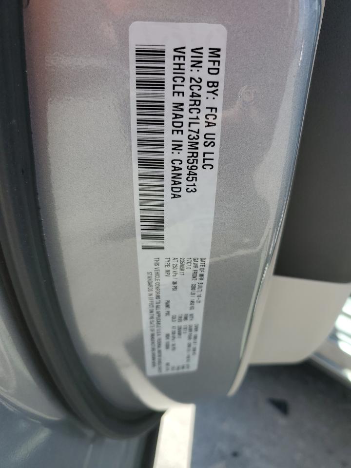 2021 Chrysler Pacifica Hybrid Touring L VIN: 2C4RC1L73MR594513 Lot: 63489025