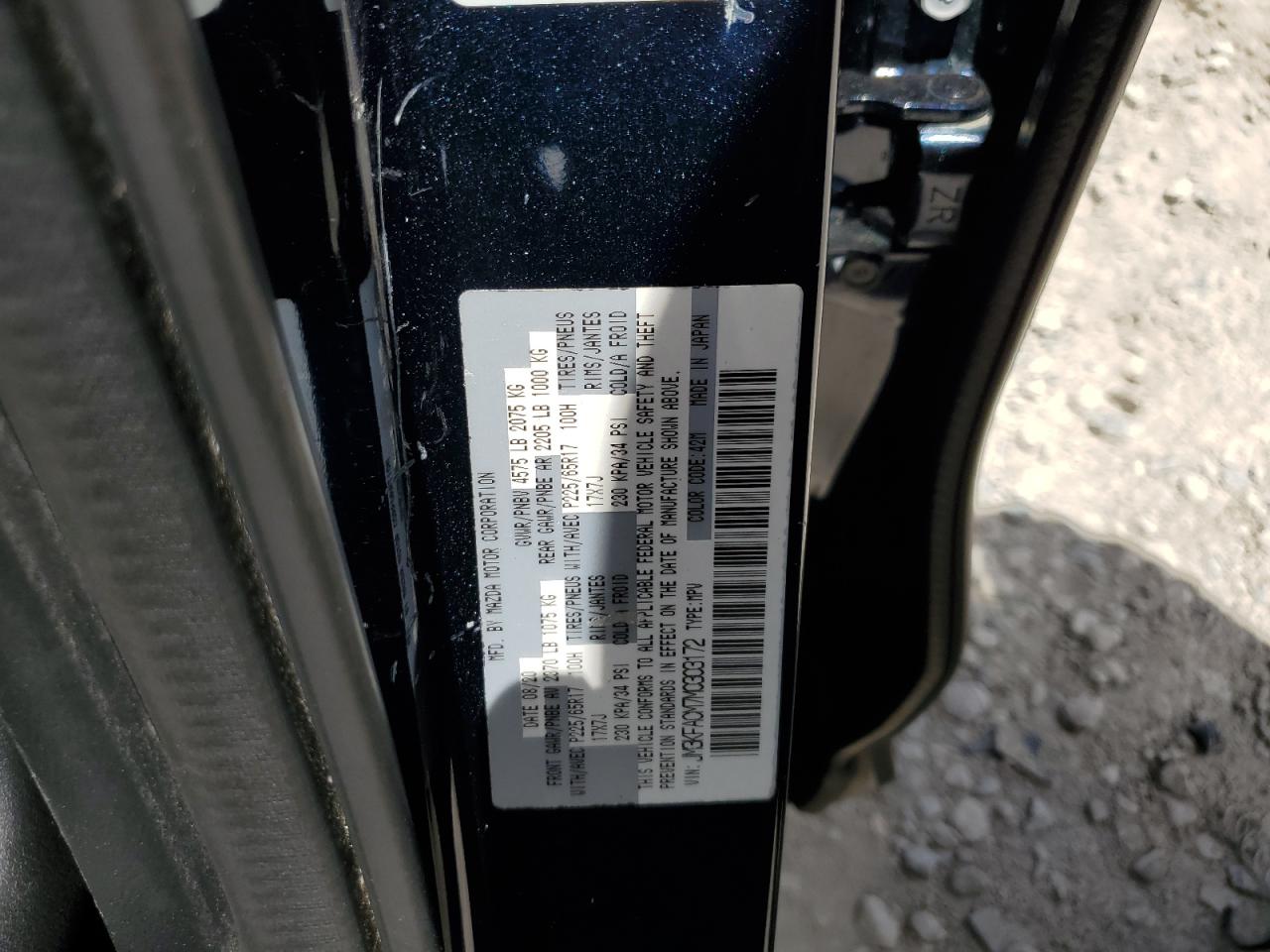 2021 Mazda Cx-5 Touring VIN: JM3KFACM7M0303172 Lot: 64425965