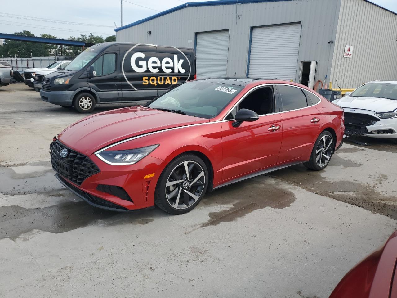 2021 Hyundai Sonata Sel Plus red null gas 5NPEJ4J27MH092677 photo #1