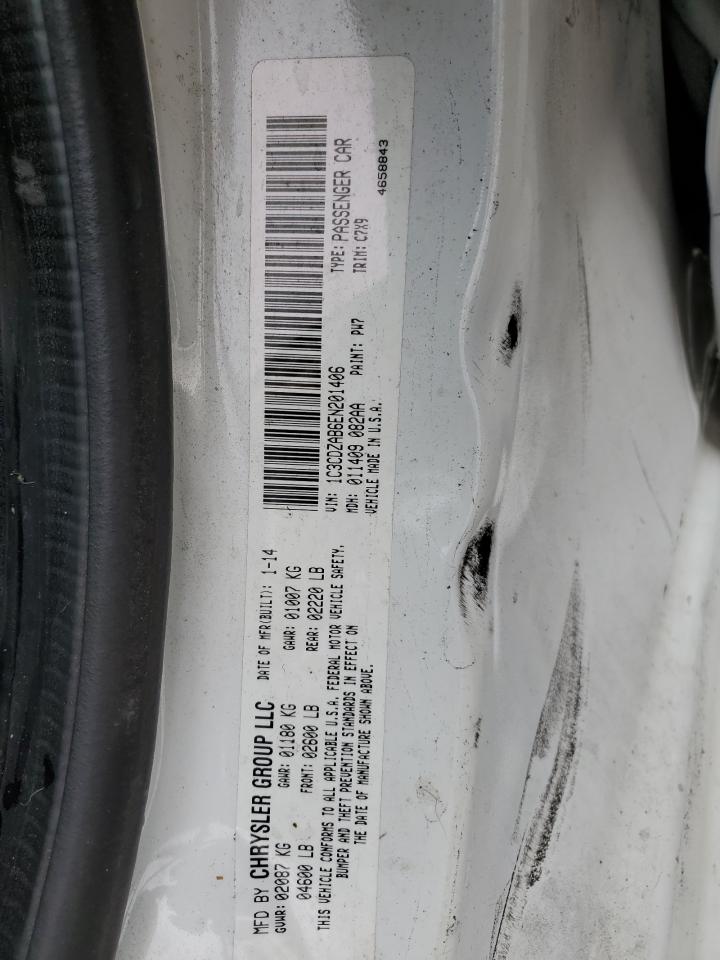 2014 Dodge Avenger Se VIN: 1C3CDZAB6EN201406 Lot: 64247705