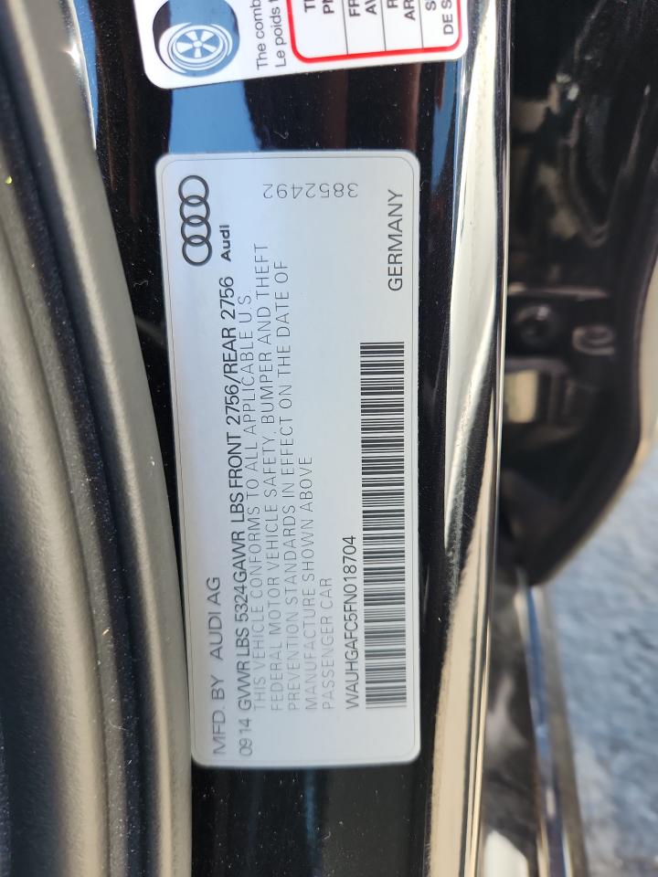 2015 Audi A6 Prestige VIN: WAUHGAFC5FN018704 Lot: 62854725