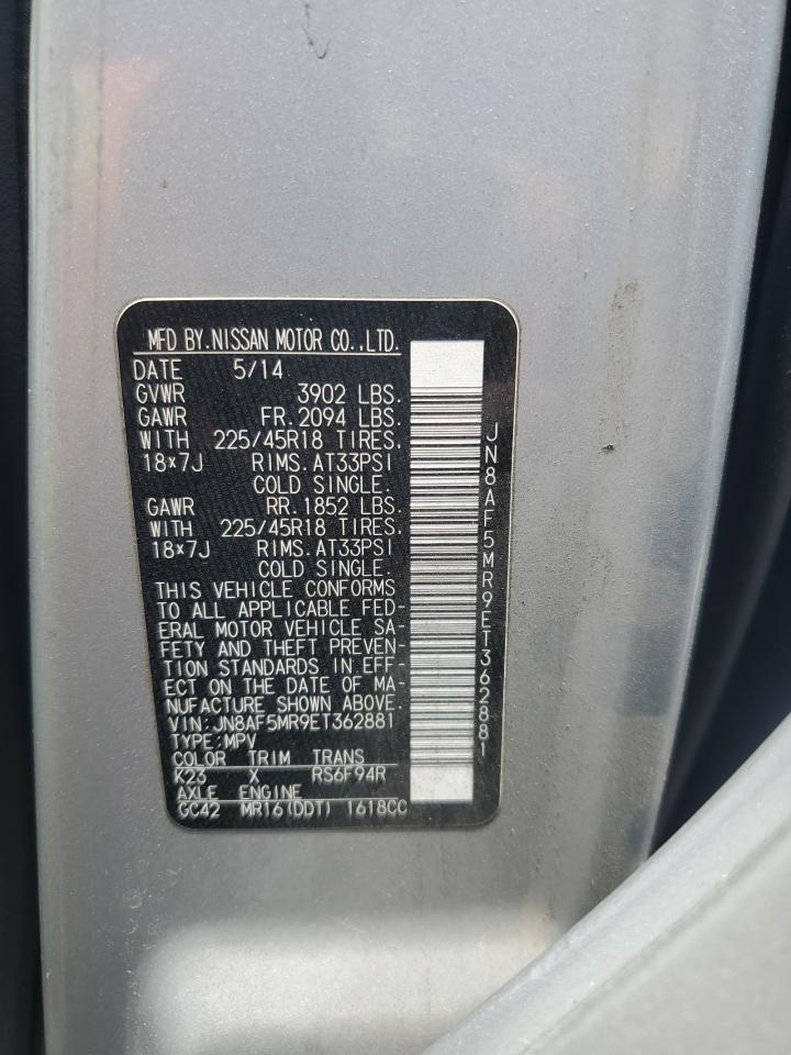 2014 Nissan Juke S VIN: JN8AF5MR9ET362881 Lot: 63702295