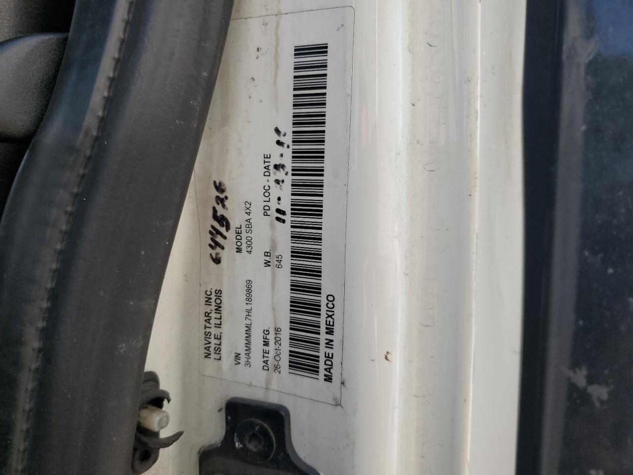 2017 International 4000 4300 VIN: 3HAMMMML7HL189869 Lot: 62928445