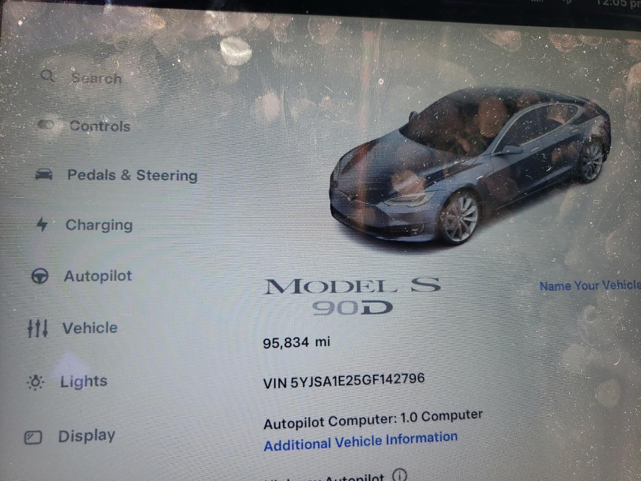 2016 Tesla Model S VIN: 5YJSA1E25GF142796 Lot: 53026785