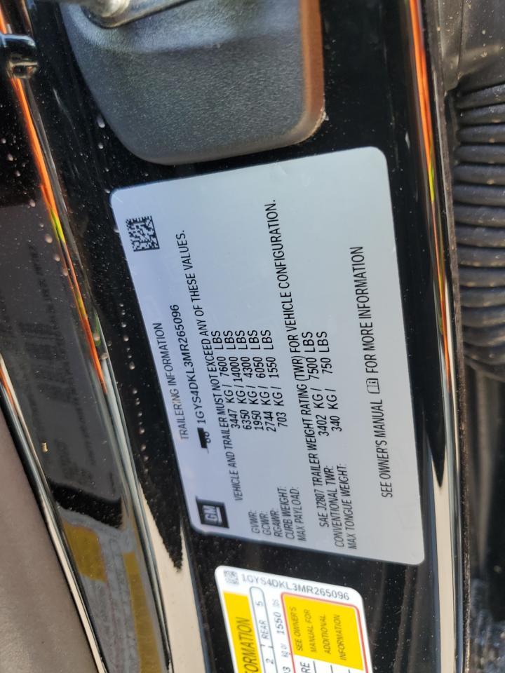 2021 Cadillac Escalade Premium Luxury Platinum VIN: 1GYS4DKL3MR265096 Lot: 63000215