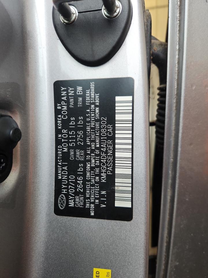 2010 Hyundai Genesis 4.6L VIN: KMHGC4DF4AU108302 Lot: 63332145