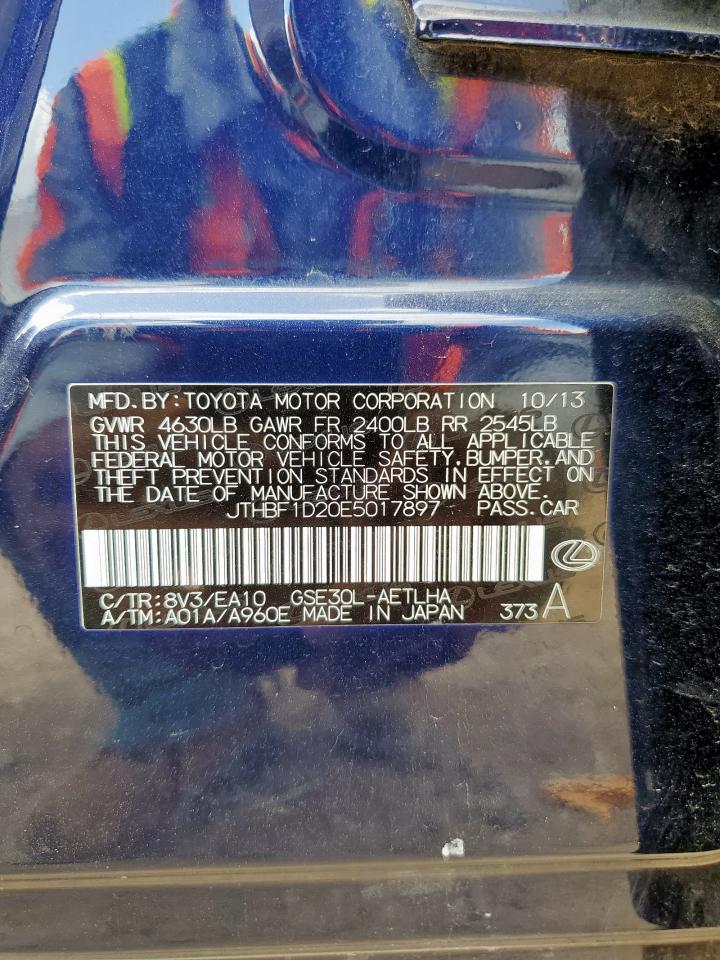 2014 Lexus Is 250 VIN: JTHBF1D20E5017897 Lot: 65640365