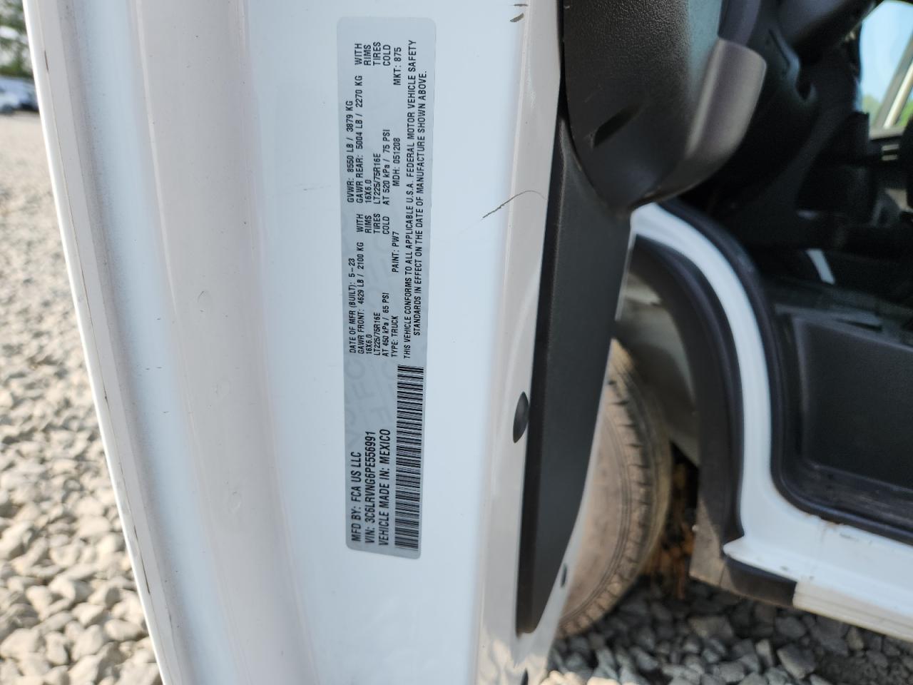 2023 Ram Promaster 1500 1500 Standard VIN: 3C6LRVNG6PE556991 Lot: 66373605