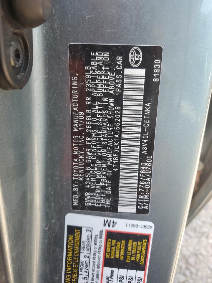 2010 Toyota Camry Base VIN: 4T1BF3EK1AU562028 Lot: 64675965