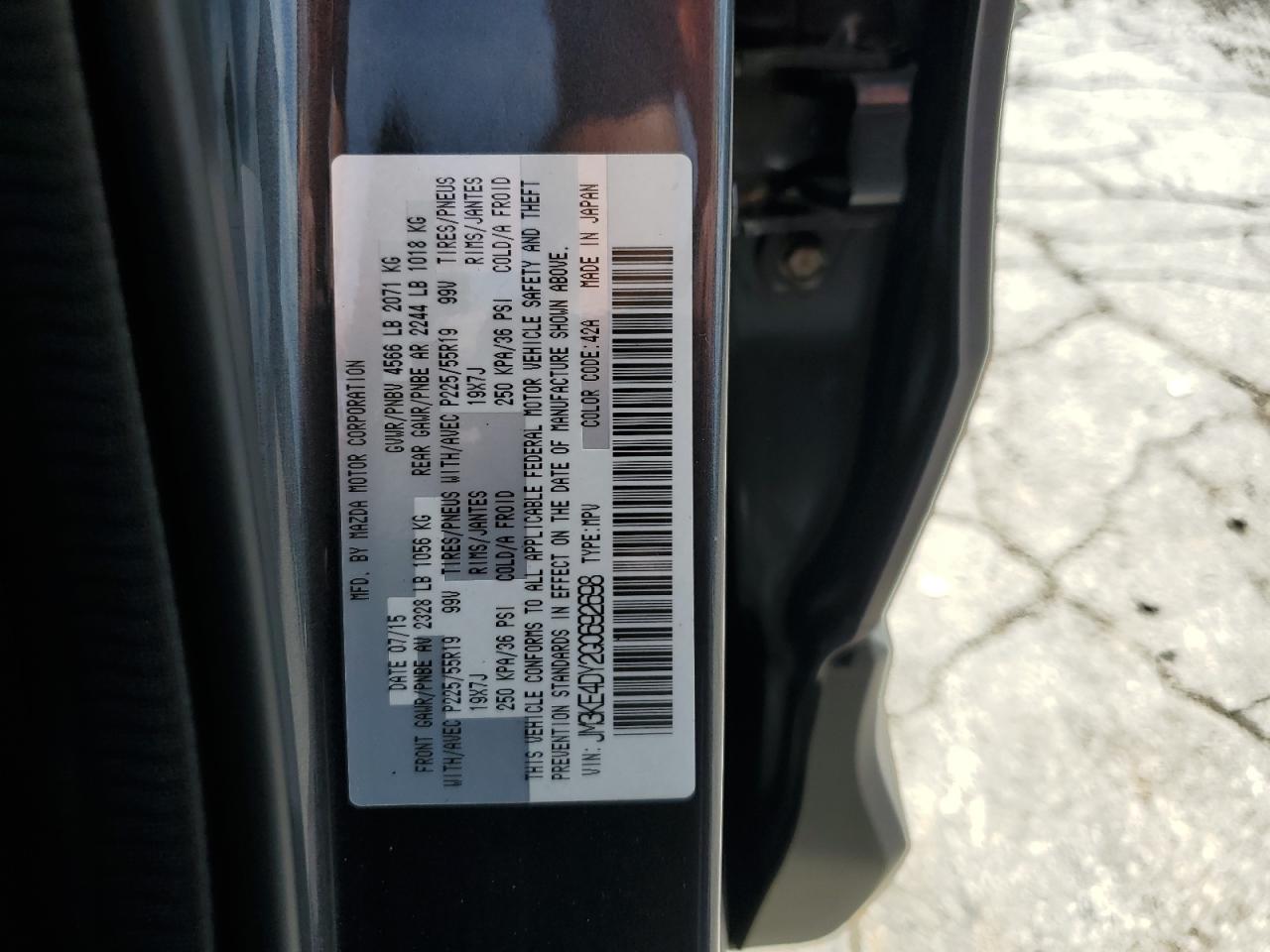 2016 Mazda Cx-5 Gt VIN: JM3KE4DY2G0692698 Lot: 65178645