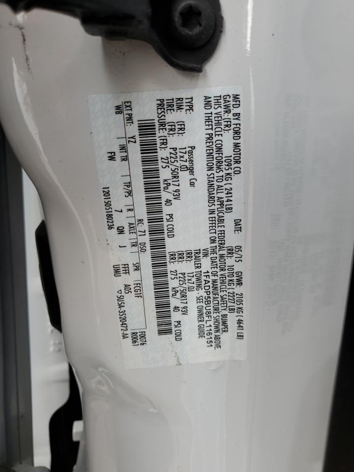 2015 Ford C-Max Sel VIN: 1FADP5BU8FL116151 Lot: 65077135