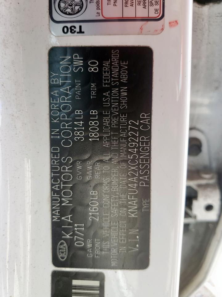 2012 Kia Forte Ex VIN: KNAFU4A2XC5492272 Lot: 63813705