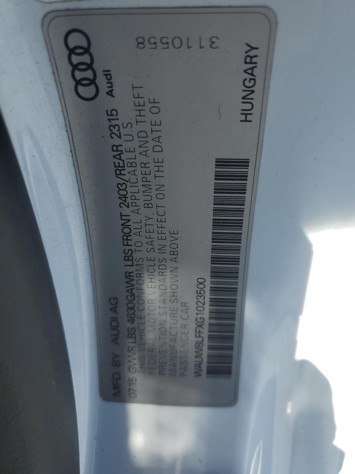 2016 Audi A3 Prestige S-Line VIN: WAUW8LFFXG1023500 Lot: 63632805