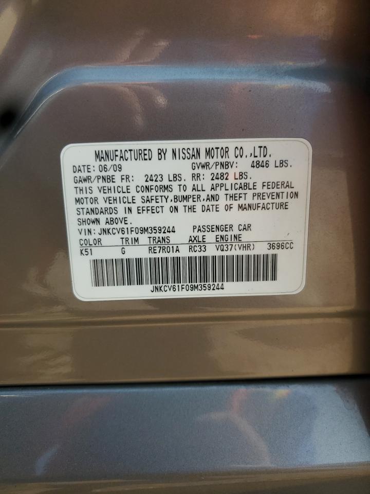 2009 Infiniti G37 VIN: JNKCV61F09M359244 Lot: 66180885
