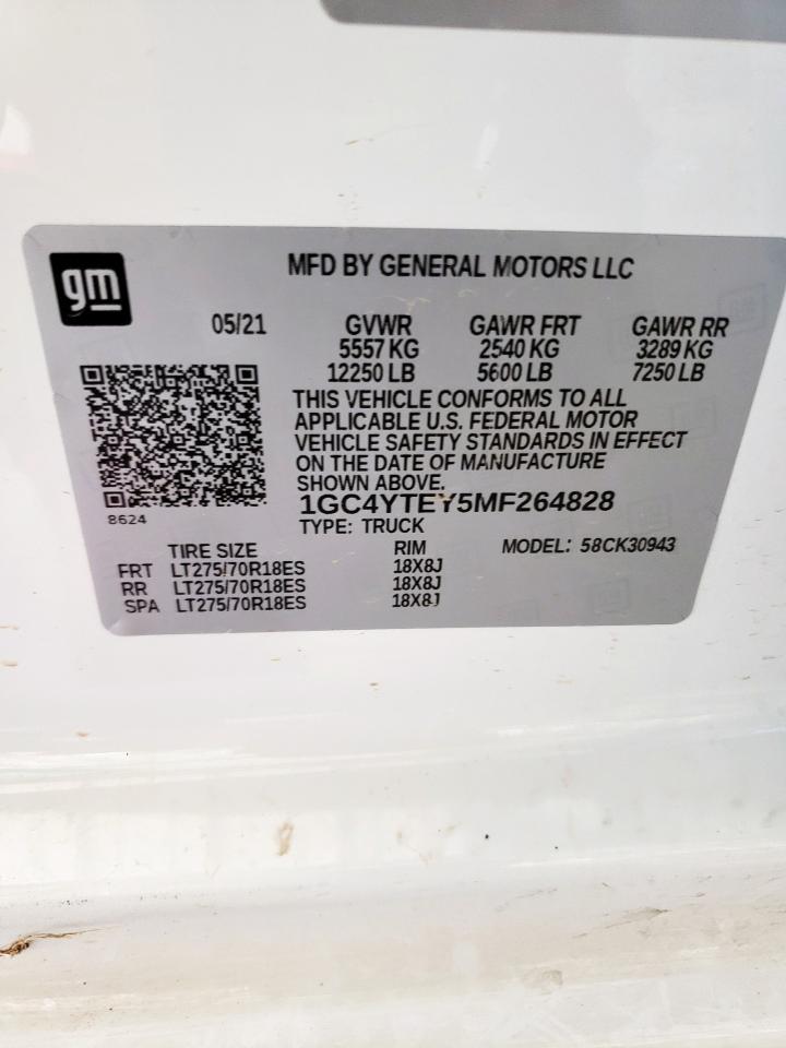2021 Chevrolet Silverado K3500 Lt VIN: 1GC4YTEY5MF264828 Lot: 64197065
