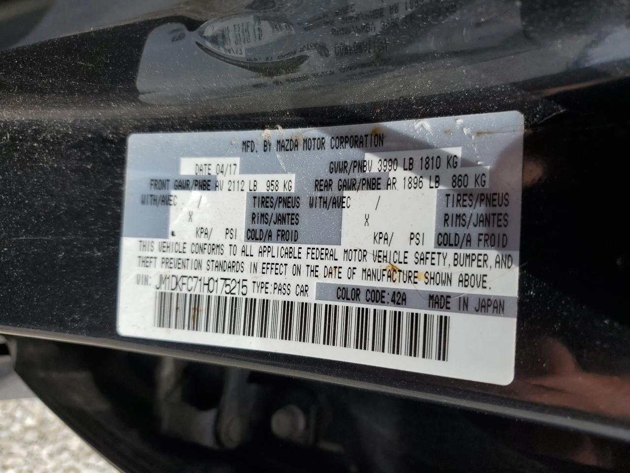 2017 Mazda Cx-3 Touring VIN: JM1DKFC71H0175215 Lot: 63200855