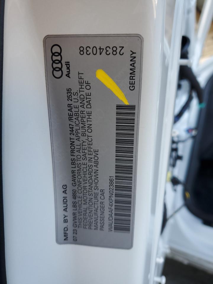 2023 Audi A4 Premium 45 VIN: WAUDAAF4XPN023861 Lot: 64400015