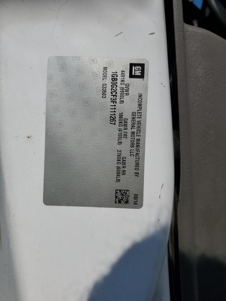 2015 Chevrolet Express G3500 VIN: 1GB0G2CF3F1111267 Lot: 61653535