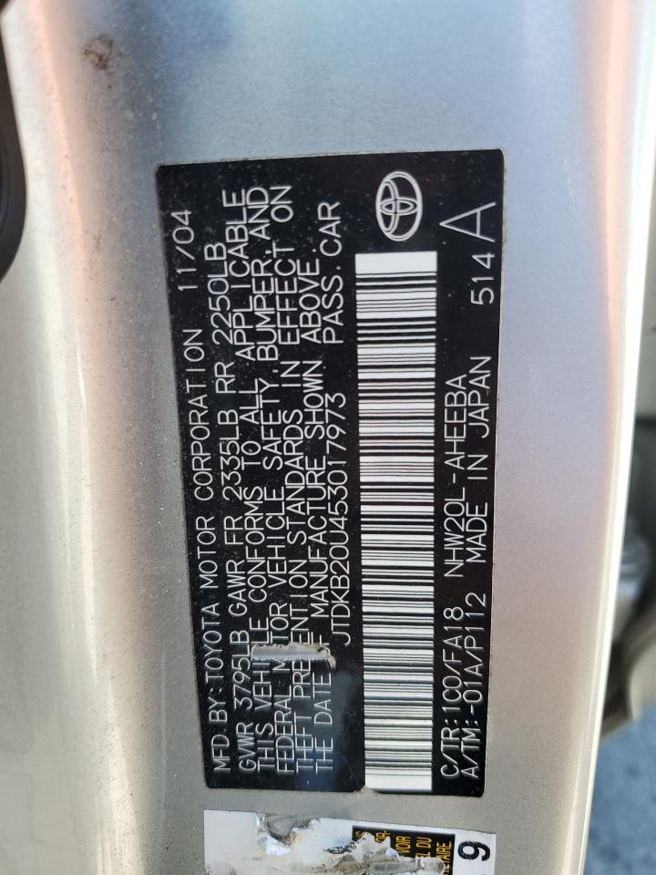 2005 Toyota Prius VIN: JTDKB20U453017973 Lot: 64851385