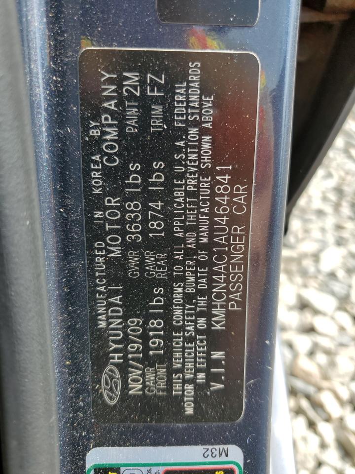 2010 Hyundai Accent Gls VIN: KMHCN4AC1AU464841 Lot: 64738755