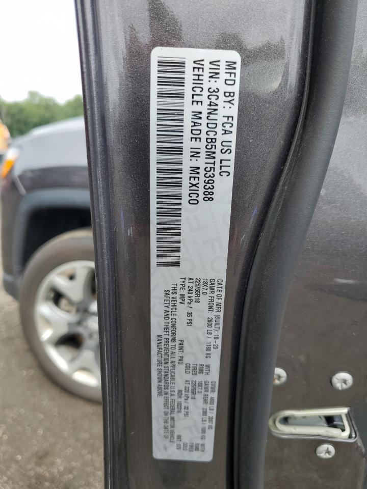 2021 Jeep Compass Limited VIN: 3C4NJDCB5MT539388 Lot: 64330685