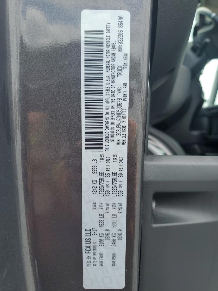 2017 Ram Promaster 3500 3500 High Camper VIN: 3C6URVJG3HE533678 Lot: 64829105