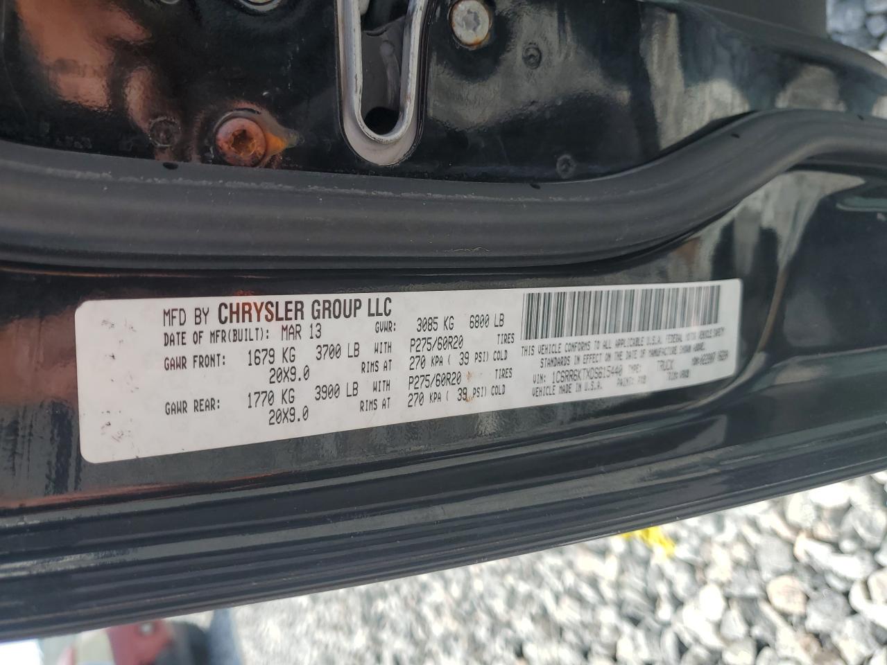 1c6rr6ktxds615440 1C6RR6KTXDS615440 2013 Ram 1500 St