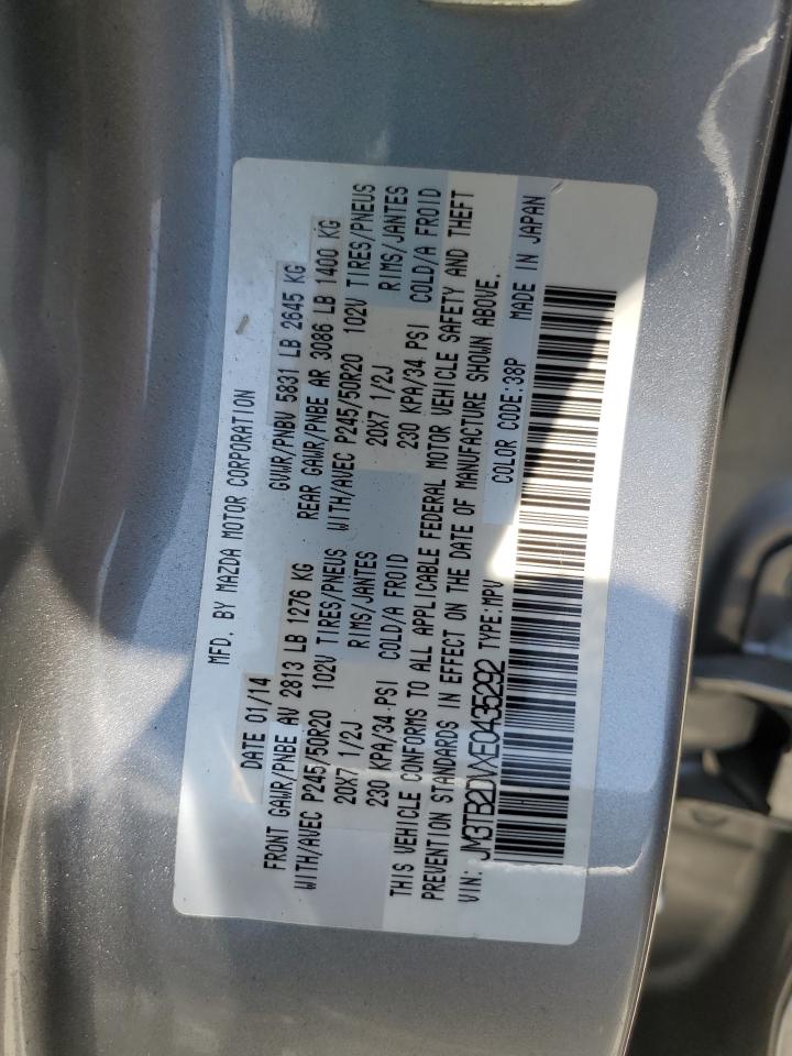 2014 Mazda Cx-9 Grand Touring VIN: JM3TB2DVXE0435292 Lot: 63715345