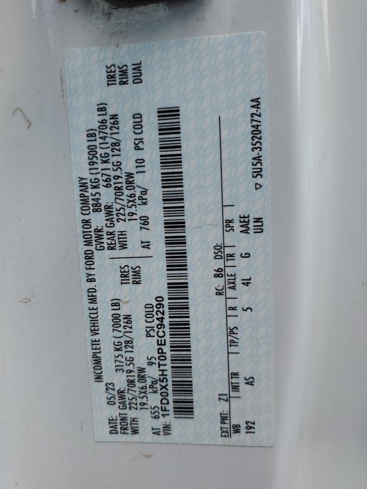 1fd0x5ht0pec94290 1FD0X5HT0PEC94290 2023 Ford F550 Super Duty