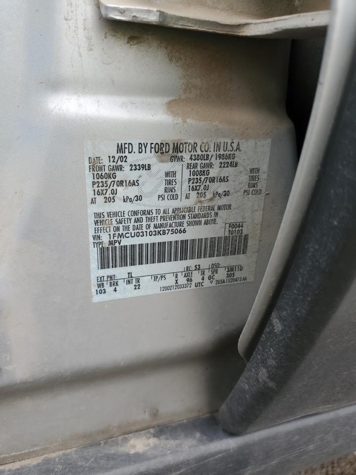 2003 Ford Escape Xlt VIN: 1FMCU03103KB75066 Lot: 64523245