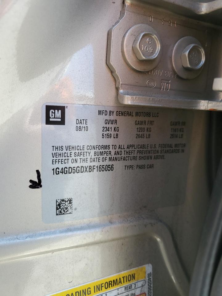 2011 Buick Lacrosse Cxl VIN: 1G4GD5GDXBF165056 Lot: 64083095