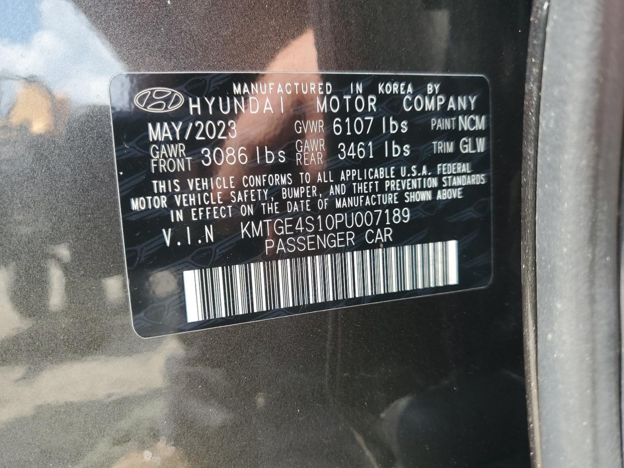 2023 Genesis G80 VIN: KMTGE4S10PU007189 Lot: 63295885