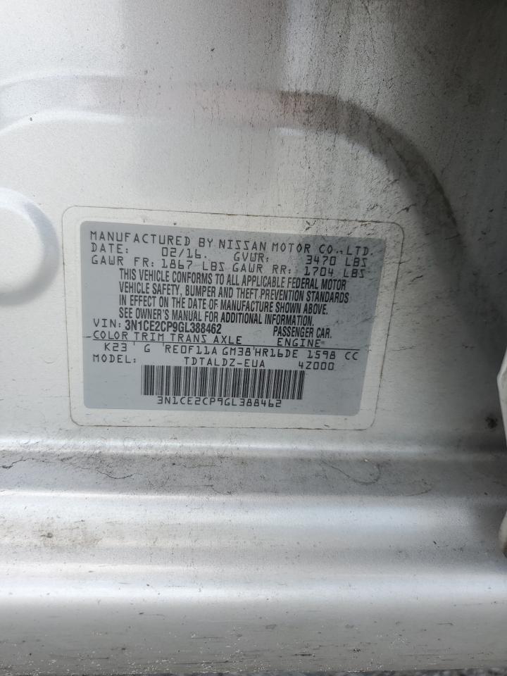2016 Nissan Versa Note S VIN: 3N1CE2CP9GL388462 Lot: 65502115