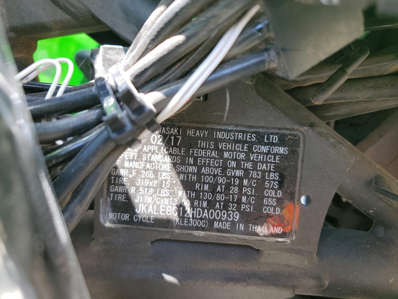 jkale8c12hda00939 JKALE8C12HDA00939 2017 Kawasaki Kle300 C