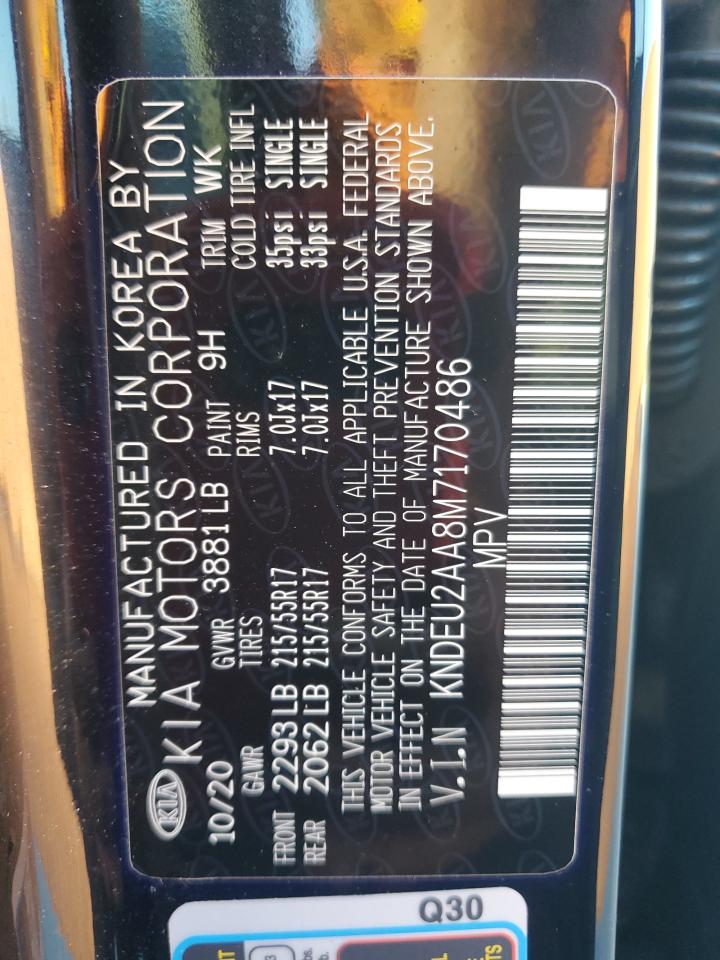 2021 Kia Seltos S VIN: KNDEU2AA8M7170486 Lot: 64945425