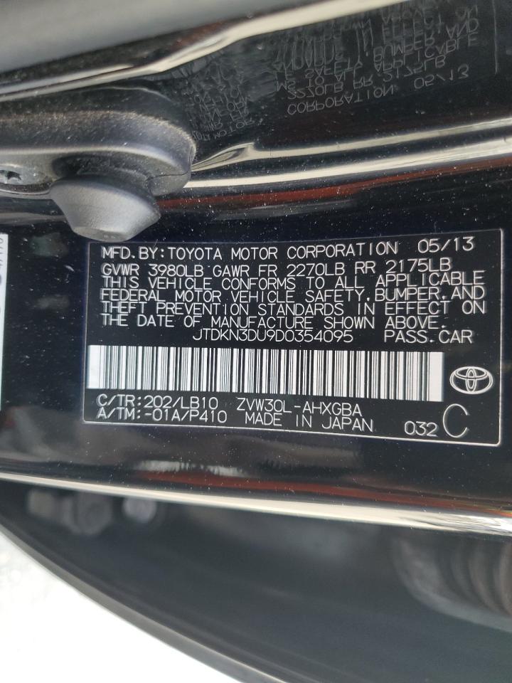 2013 Toyota Prius VIN: JTDKN3DU9D0354095 Lot: 62525675