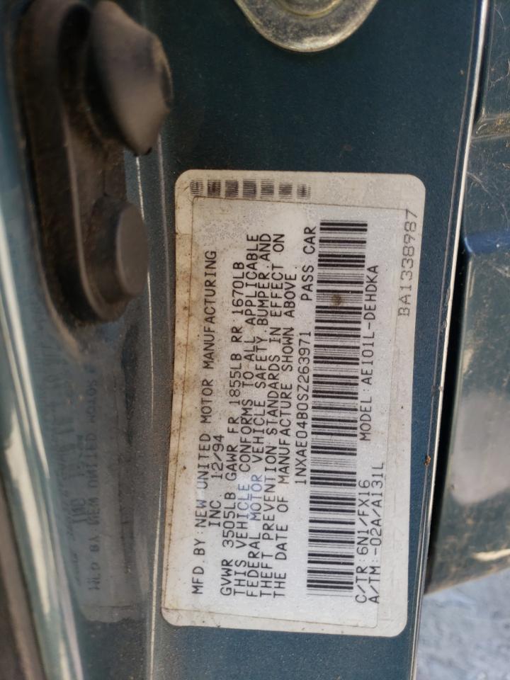 1995 Toyota Corolla VIN: 1NXAE04B0SZ263971 Lot: 65334195