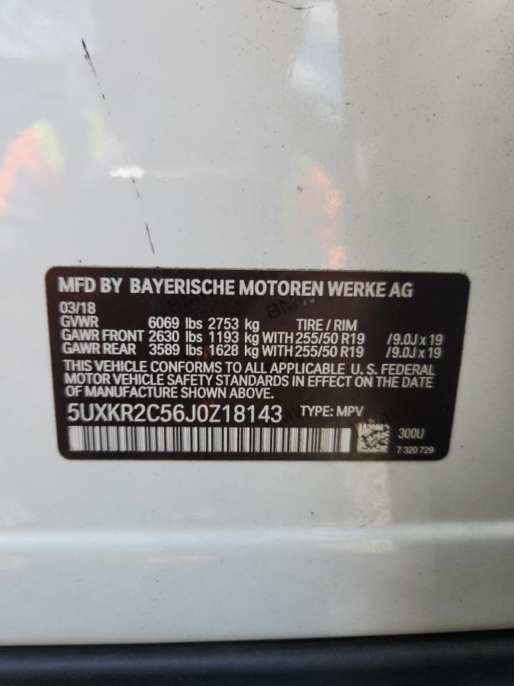 2018 BMW X5 Sdrive35I VIN: 5UXKR2C56J0Z18143 Lot: 63442615