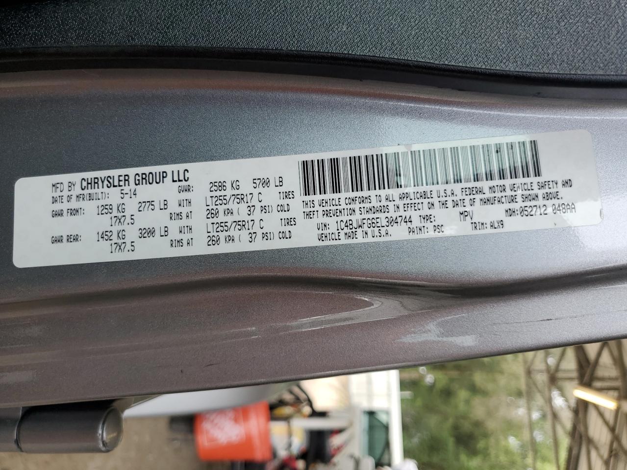2014 Jeep Wrangler Unlimited Rubicon VIN: 1C4BJWFG6EL304744 Lot: 64445385