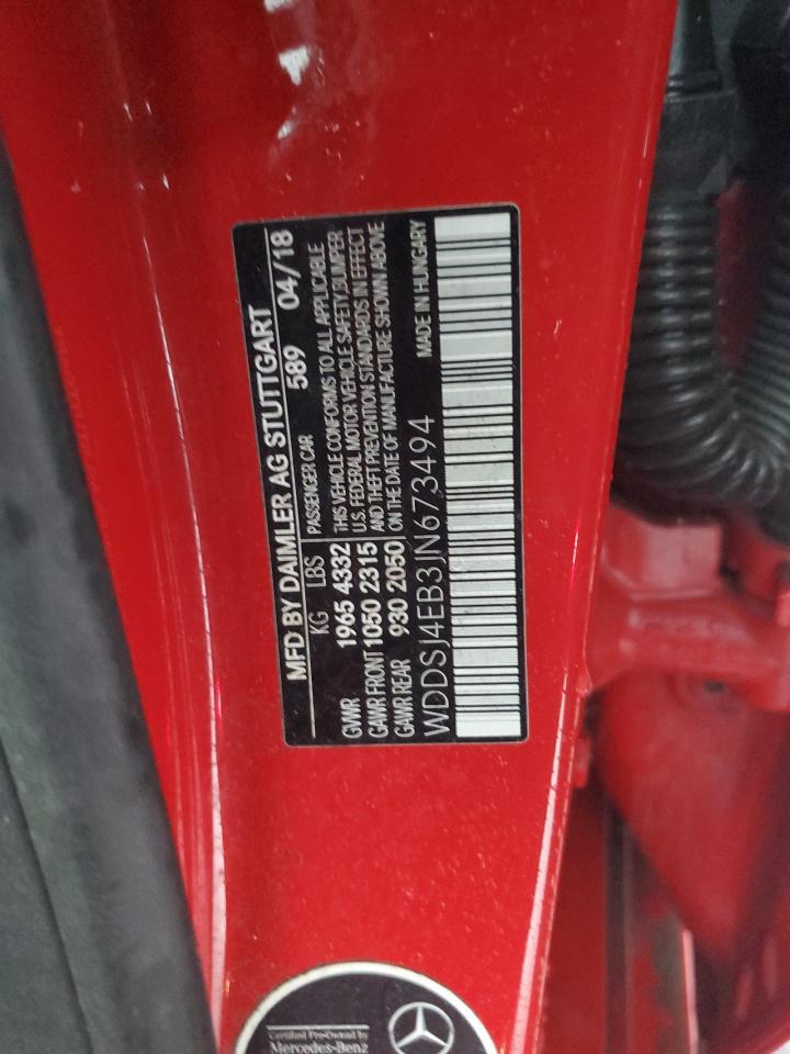 WDDSJ4EB3JN673494 2018 Mercedes-Benz Cla 250