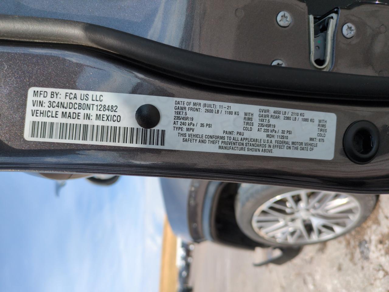 2022 Jeep Compass Limited VIN: 3C4NJDCB0NT128482 Lot: 66301195