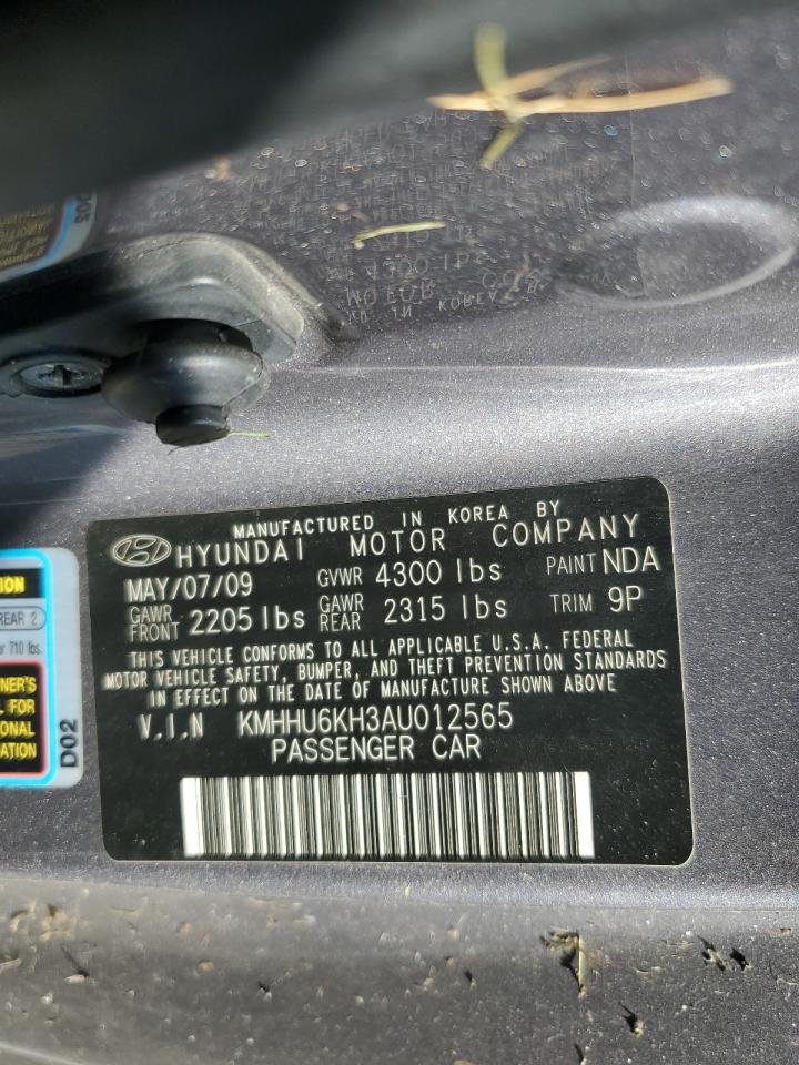 2010 Hyundai Genesis Coupe 3.8L VIN: KMHHU6KH3AU012565 Lot: 65973495