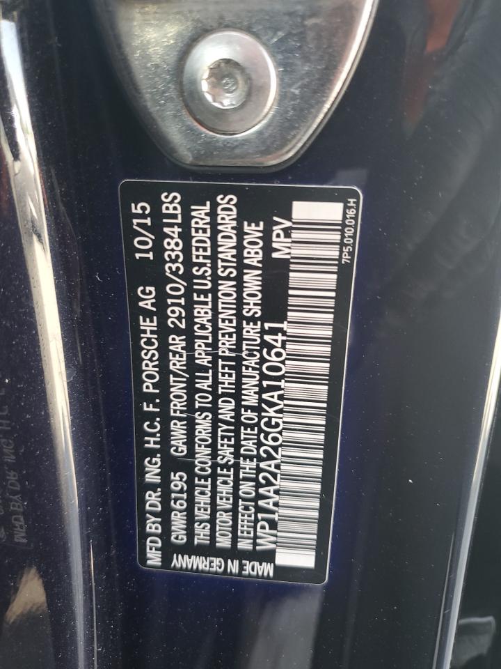2016 Porsche Cayenne VIN: WP1AA2A26GKA10641 Lot: 63111675