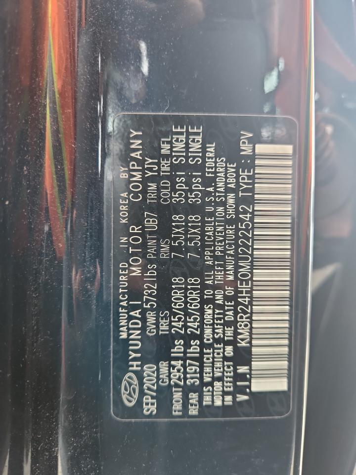 2021 Hyundai Palisade Sel VIN: KM8R24HE0MU222542 Lot: 63945395
