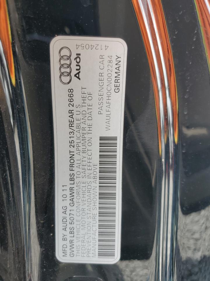 2012 Audi A5 Premium Plus VIN: WAULFAFH0CN002284 Lot: 64062145