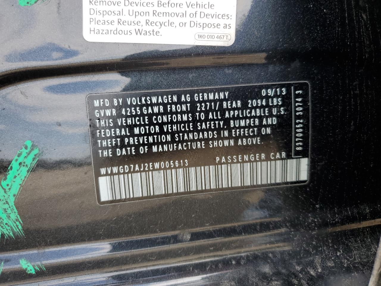 wvwgd7aj2ew005613 WVWGD7AJ2EW005613 2014 Volkswagen Gti