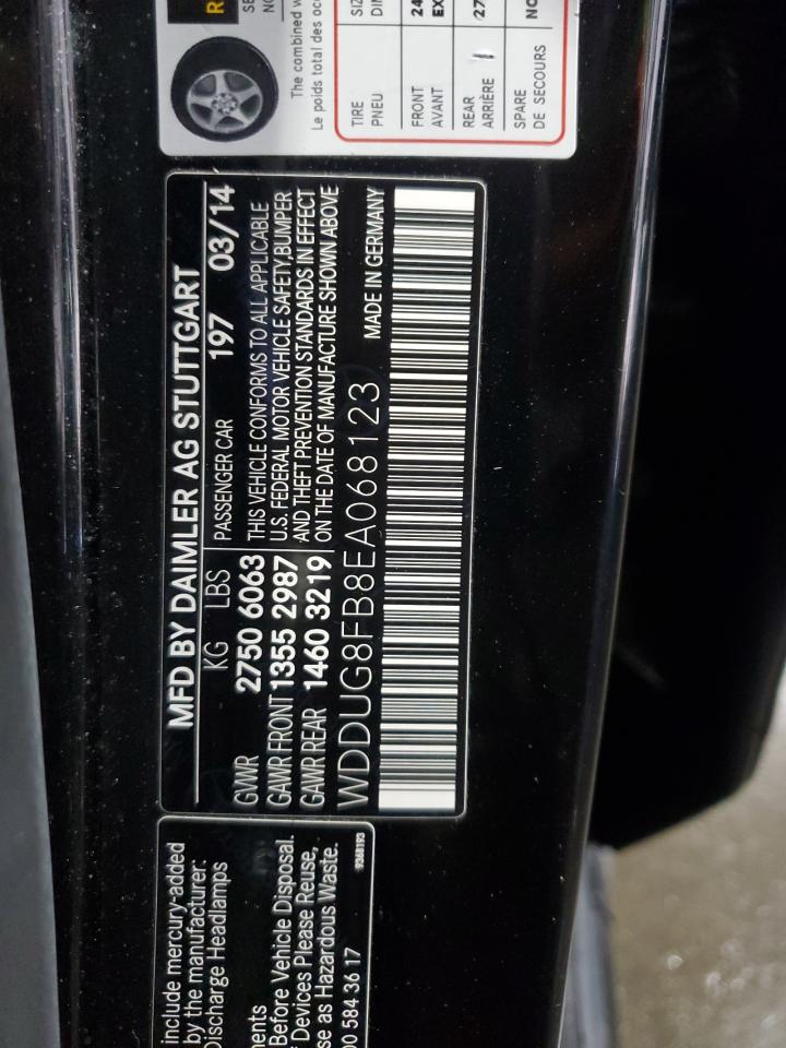 2014 Mercedes-Benz S 550 4Matic VIN: WDDUG8FB8EA068123 Lot: 63743905