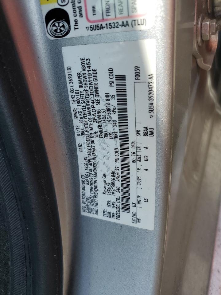 2013 Ford Fiesta Titanium VIN: 3FADP4CJ0DM191453 Lot: 63582045